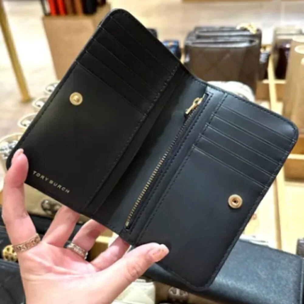 NWT! New! Tory Burch Willa Medium Wallet -Leather -Black